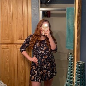 mid thigh floral, flowy dress